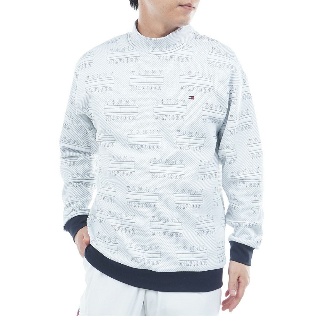 トミー ヒルフィガー ゴルフ Tommy Hilfiger Golf メンズ メンズ ジャガードキルト モックネックスウェット THMA575 詳細1