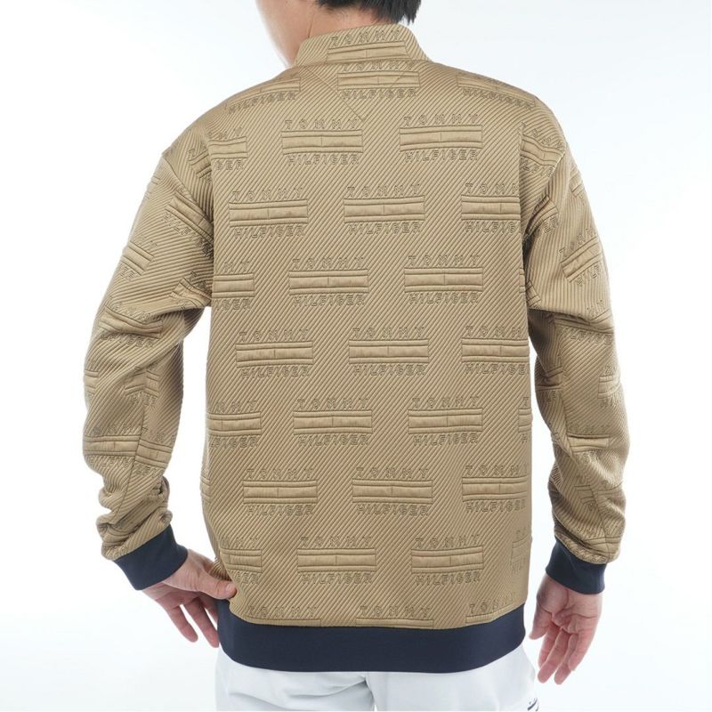 [トミーヒルフィガー]メンズ ジャガードキルト モックネックスウェット　キャメル