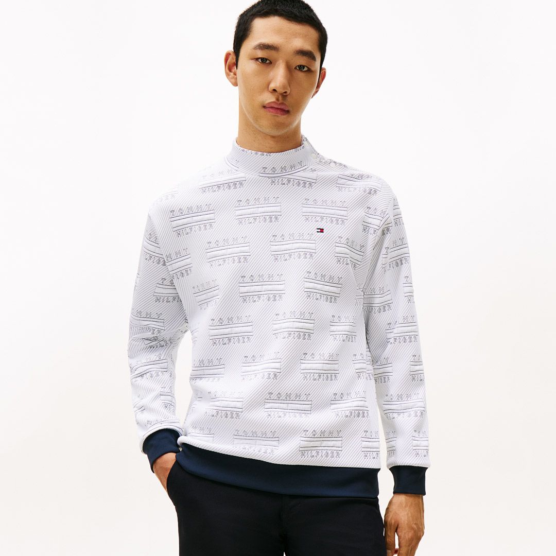 トミー ヒルフィガー ゴルフ Tommy Hilfiger Golf メンズ メンズ ジャガードキルト モックネックスウェット THMA575 詳細18