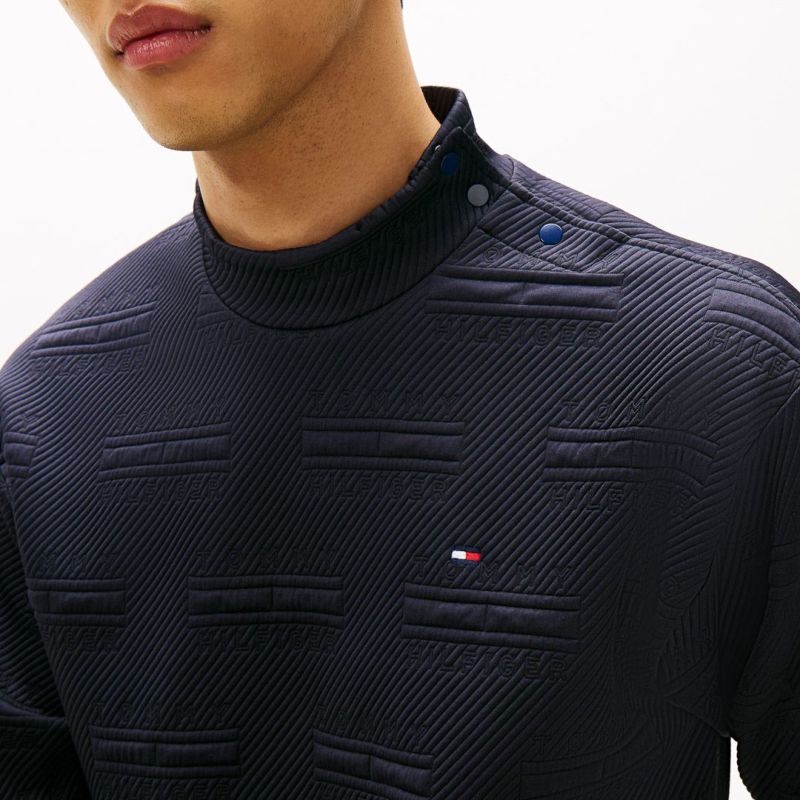 トミー ヒルフィガー ゴルフ Tommy Hilfiger Golf メンズ メンズ ジャガードキルト モックネックスウェット THMA575 詳細20
