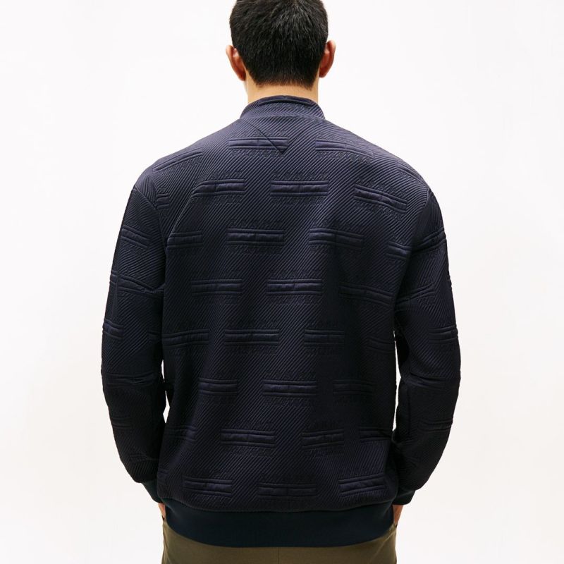 [トミーヒルフィガー]メンズ ジャガードキルト モックネックスウェット