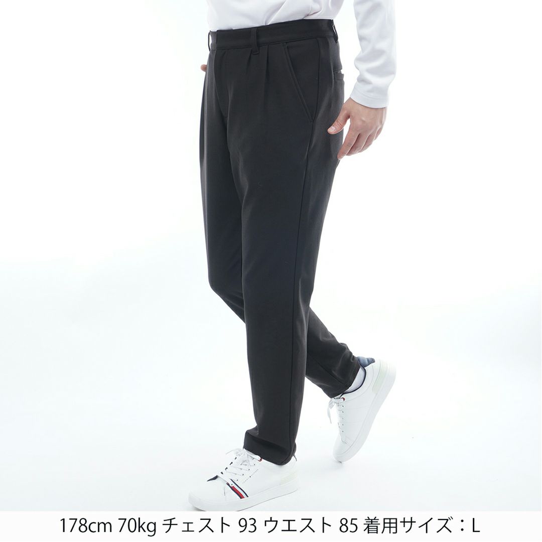 [トミーヒルフィガー]メンズ ツータック リラックス テ-パ-ドパンツ　ブラック