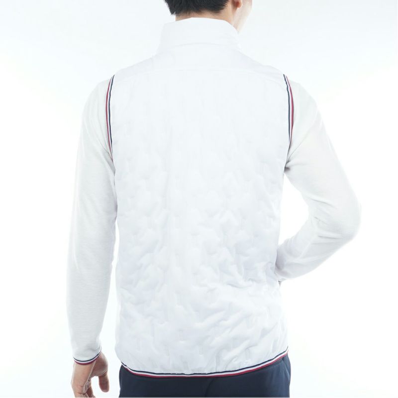 [トミーヒルフィガー]メンズ 高周波 中綿キルトベスト　ホワイト