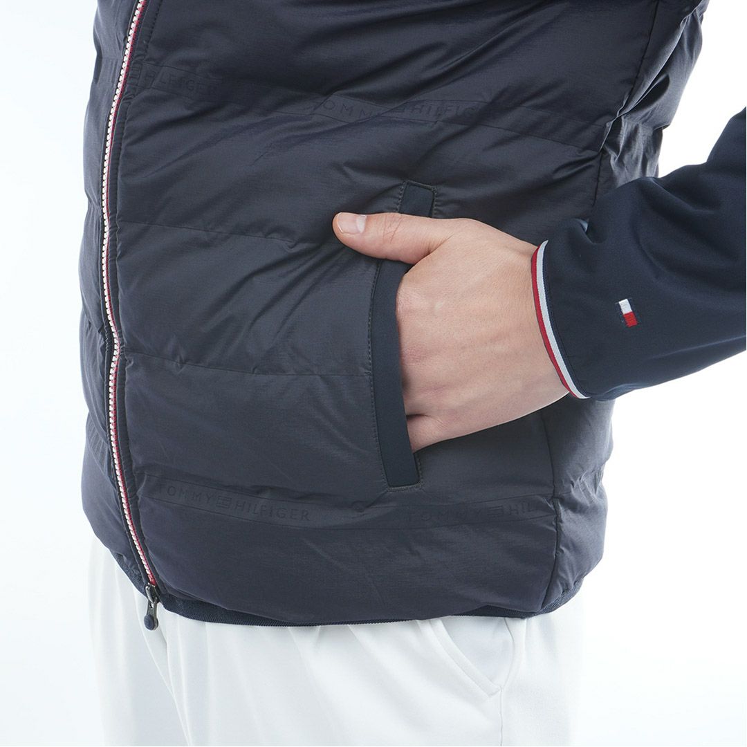 トミー ヒルフィガー ゴルフ Tommy Hilfiger Golf メンズ メンズ ロゴ入り接結キルト 中綿ジャケット THMA578 詳細12