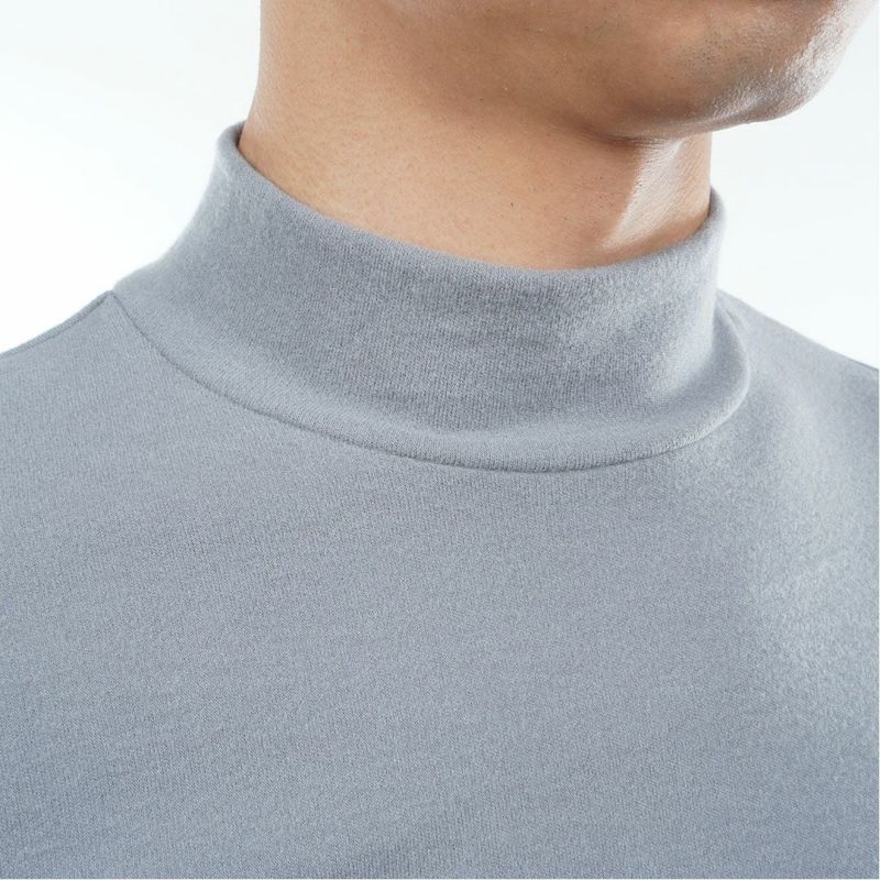 [トミーヒルフィガー]メンズ トミーフラッグ 長袖ハイネックシャツ　ライトグレー