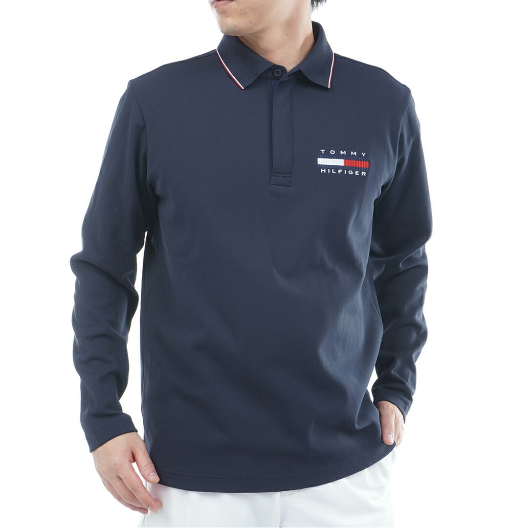 トミー ヒルフィガー ゴルフ Tommy Hilfiger Golf メンズ メンズ 台衿付き 長袖ジップアップポロシャツ THMA580 詳細7