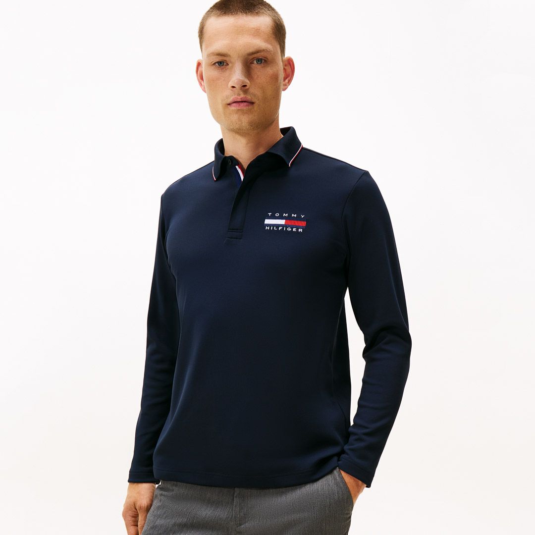 トミー ヒルフィガー ゴルフ Tommy Hilfiger Golf メンズ メンズ 台衿付き 長袖ジップアップポロシャツ THMA580 詳細26