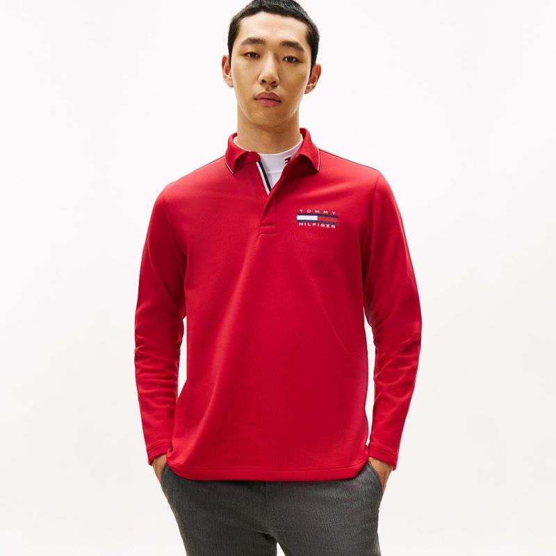 トミー ヒルフィガー ゴルフ Tommy Hilfiger Golf メンズ メンズ 台衿付き 長袖ジップアップポロシャツ THMA580 詳細28