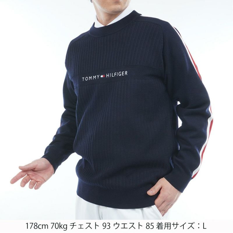 [トミーヒルフィガー]メンズ スポーツクラシック クルーネックニット　ネイビー