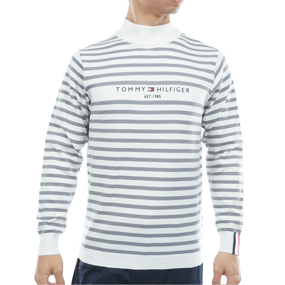 トミー ヒルフィガー ゴルフ Tommy Hilfiger Golf メンズ メンズ ボーダー ハイネックニット THMA582 詳細1
