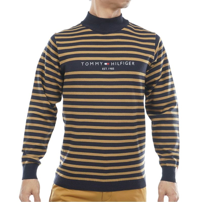 トミー ヒルフィガー ゴルフ Tommy Hilfiger Golf メンズ メンズ ボーダー ハイネックニット THMA582 詳細4
