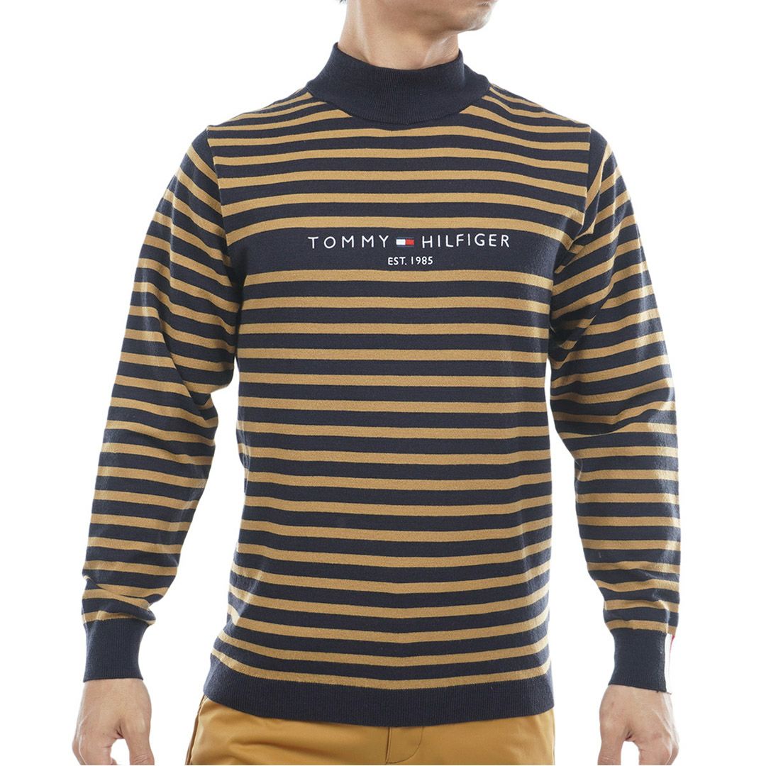 トミー ヒルフィガー ゴルフ Tommy Hilfiger Golf メンズ メンズ ボーダー ハイネックニット THMA582 詳細4