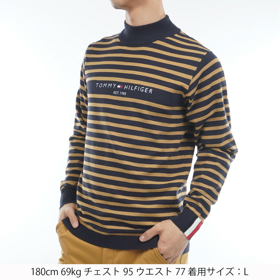 トミー ヒルフィガー ゴルフ Tommy Hilfiger Golf メンズ メンズ ボーダー ハイネックニット THMA582 詳細5