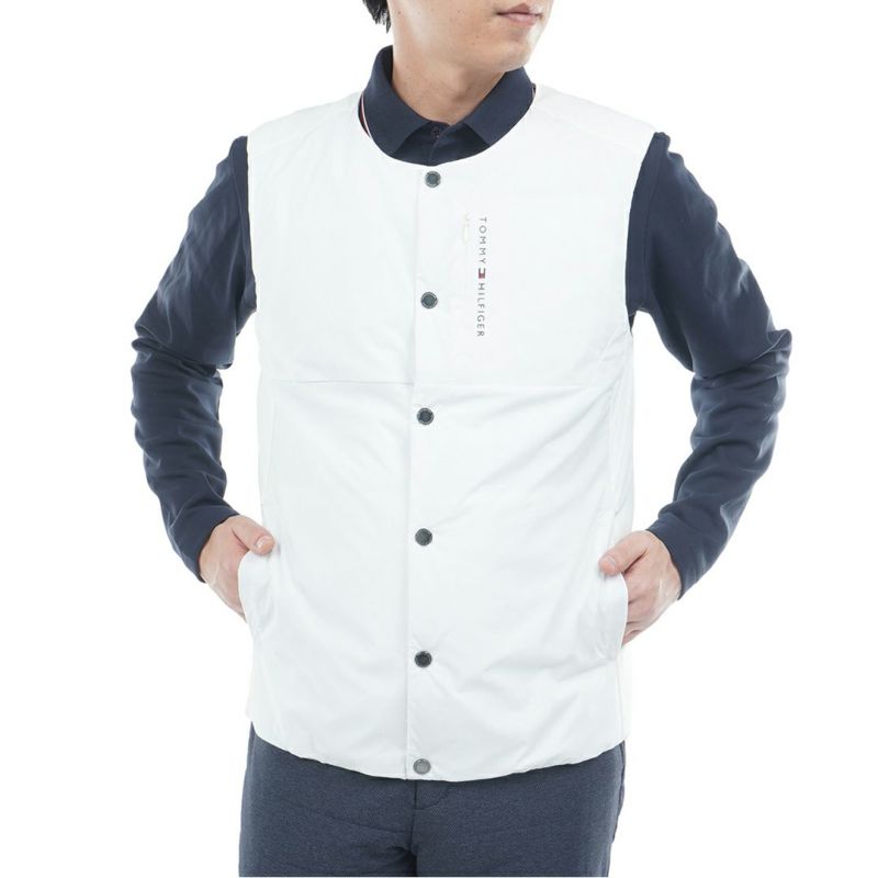 トミー ヒルフィガー ゴルフ Tommy Hilfiger Golf メンズ メンズ ノーカラー中綿ベスト THMA585 詳細1