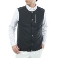 [トミーヒルフィガー]メンズ ノーカラー中綿ベスト　ブラック