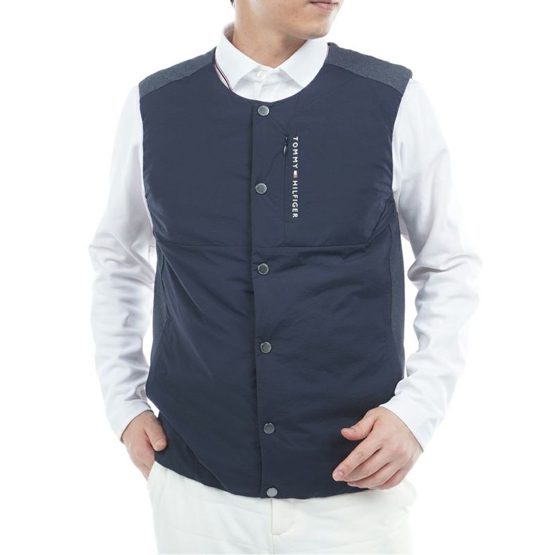 トミー ヒルフィガー ゴルフ Tommy Hilfiger Golf メンズ メンズ ノーカラー中綿ベスト THMA585 詳細7