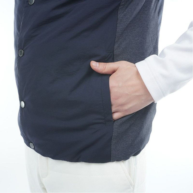 トミー ヒルフィガー ゴルフ Tommy Hilfiger Golf メンズ メンズ ノーカラー中綿ベスト THMA585 詳細12
