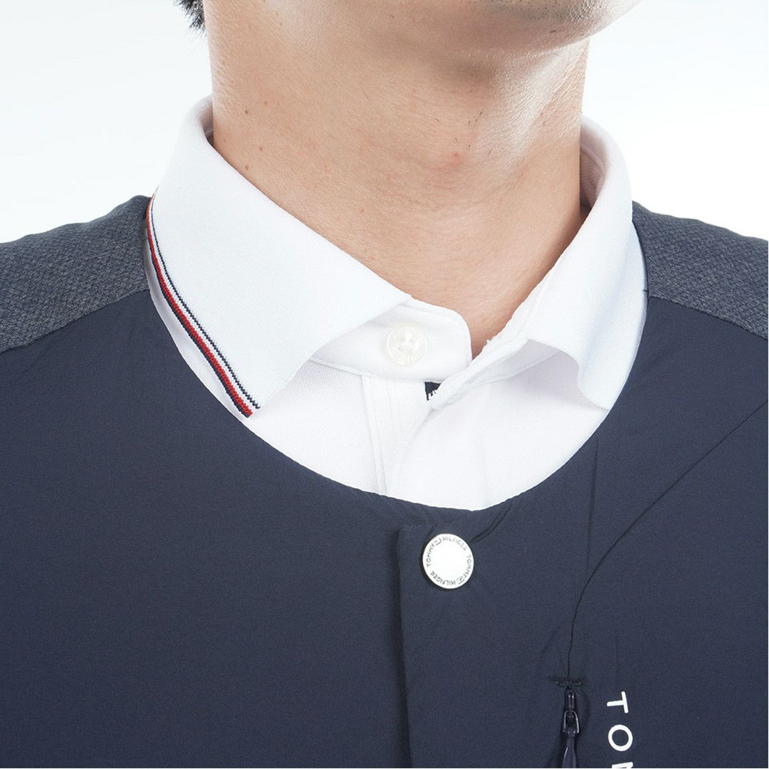 トミー ヒルフィガー ゴルフ Tommy Hilfiger Golf メンズ メンズ ノーカラー中綿ベスト THMA585 詳細14