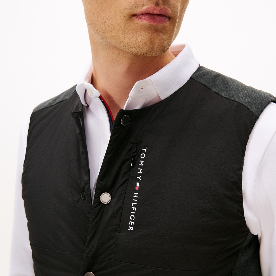 トミー ヒルフィガー ゴルフ Tommy Hilfiger Golf メンズ メンズ ノーカラー中綿ベスト THMA585 詳細18