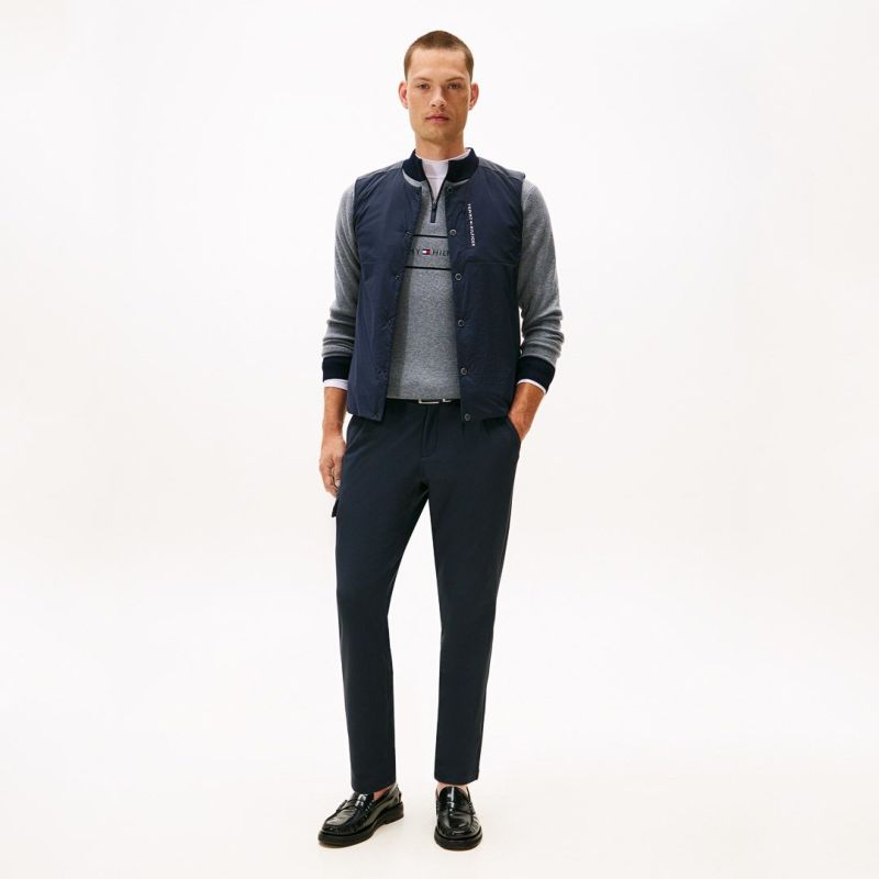 [トミーヒルフィガー]メンズ ノーカラー中綿ベスト