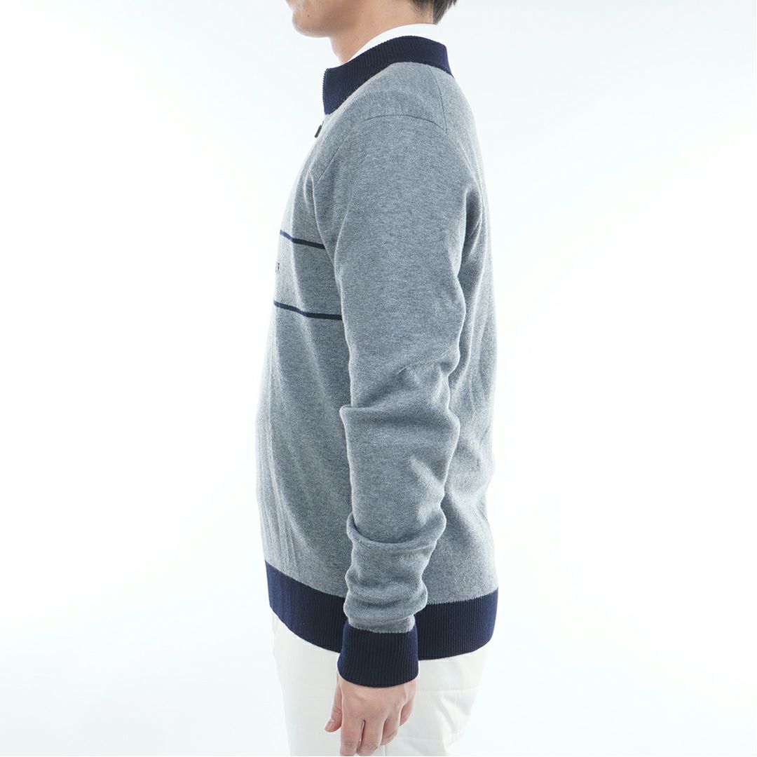 トミー ヒルフィガー ゴルフ Tommy Hilfiger Golf メンズ メンズ フロントロゴ　ハーフZIPモックネックニット THMA587 詳細6