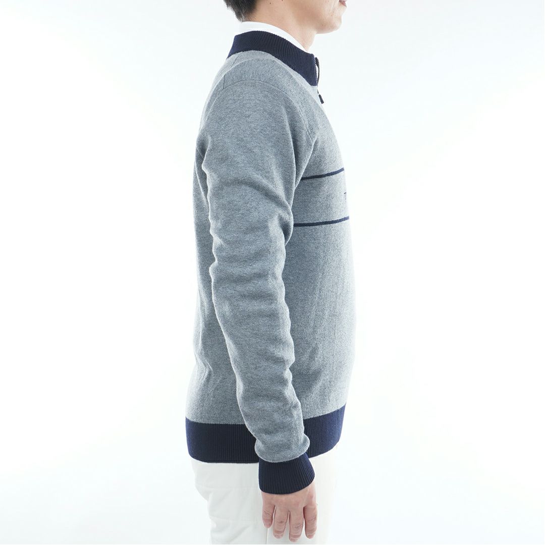 トミー ヒルフィガー ゴルフ Tommy Hilfiger Golf メンズ メンズ フロントロゴ　ハーフZIPモックネックニット THMA587 詳細8