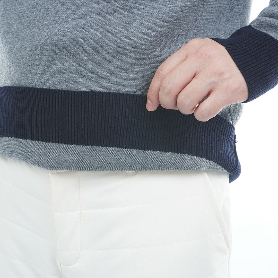 トミー ヒルフィガー ゴルフ Tommy Hilfiger Golf メンズ メンズ フロントロゴ　ハーフZIPモックネックニット THMA587 詳細12