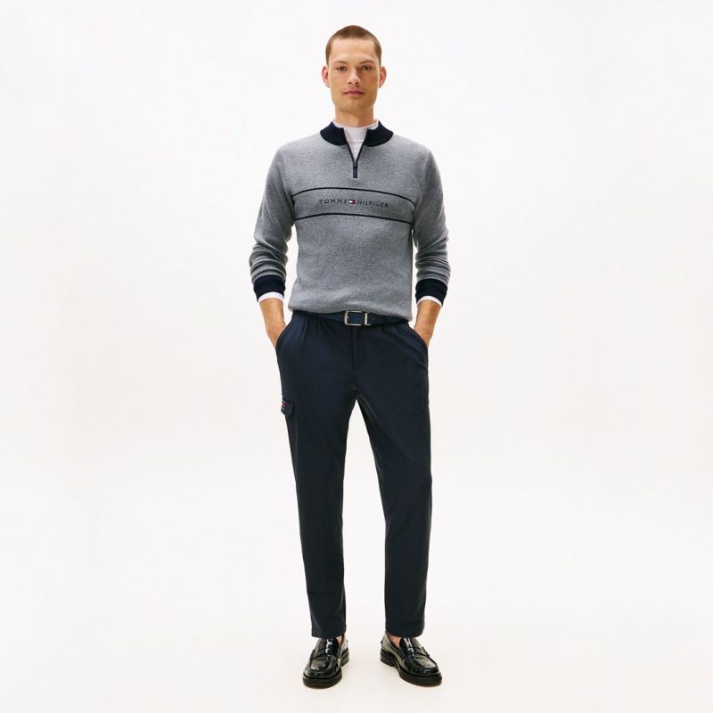 トミー ヒルフィガー ゴルフ Tommy Hilfiger Golf メンズ メンズ フロントロゴ　ハーフZIPモックネックニット THMA587 詳細21