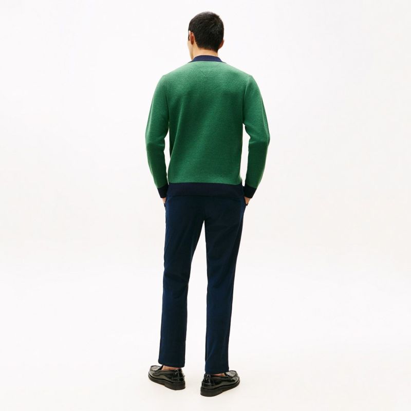 [トミーヒルフィガー]メンズ フロントロゴ　ハーフZIPモックネックニット