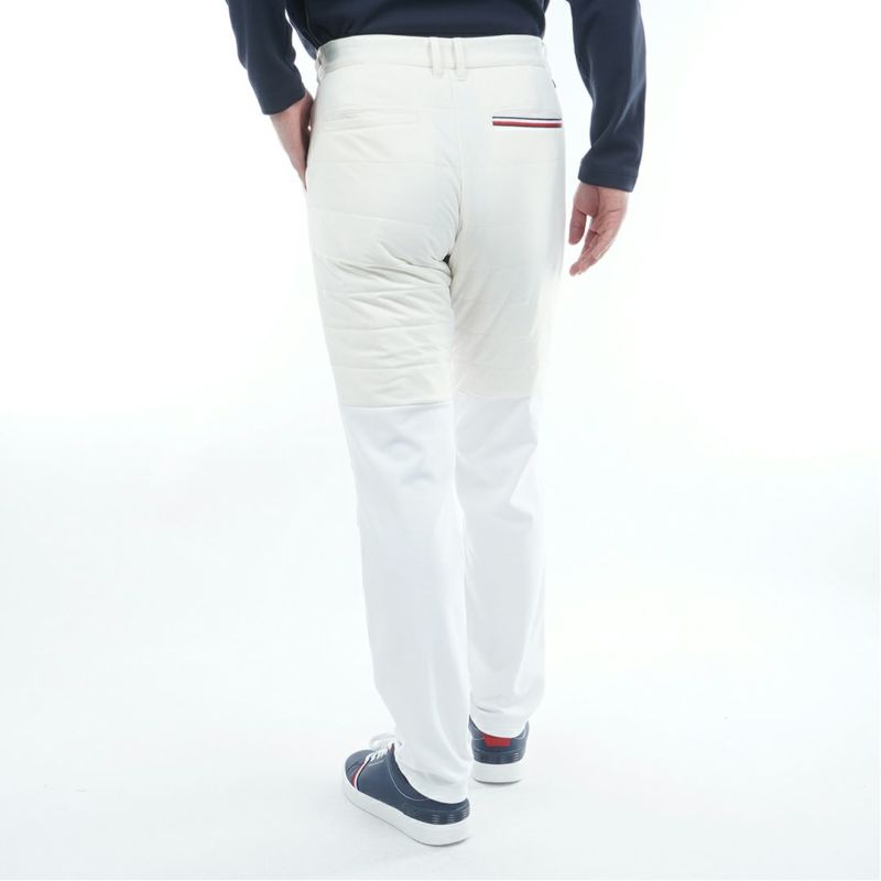 [トミーヒルフィガー]メンズ ハイブリット 中綿ロングパンツ　オフホワイト