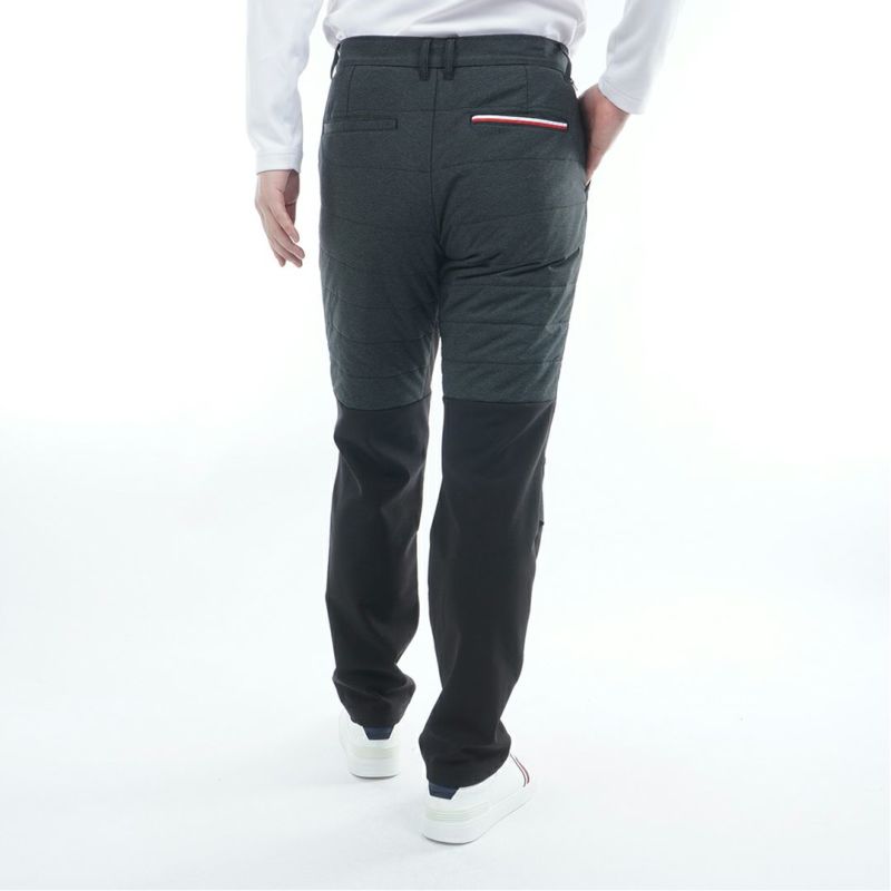 [トミーヒルフィガー]メンズ ハイブリット 中綿ロングパンツ　ブラック