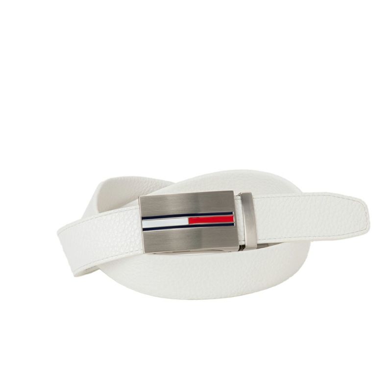 [トミーヒルフィガー]ベルト ストレッチスライドロック フラッグ　ホワイト