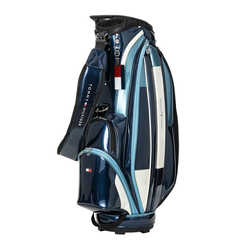 [トミーヒルフィガー]カートキャディバッグ エナメルスポーツ　ブルー