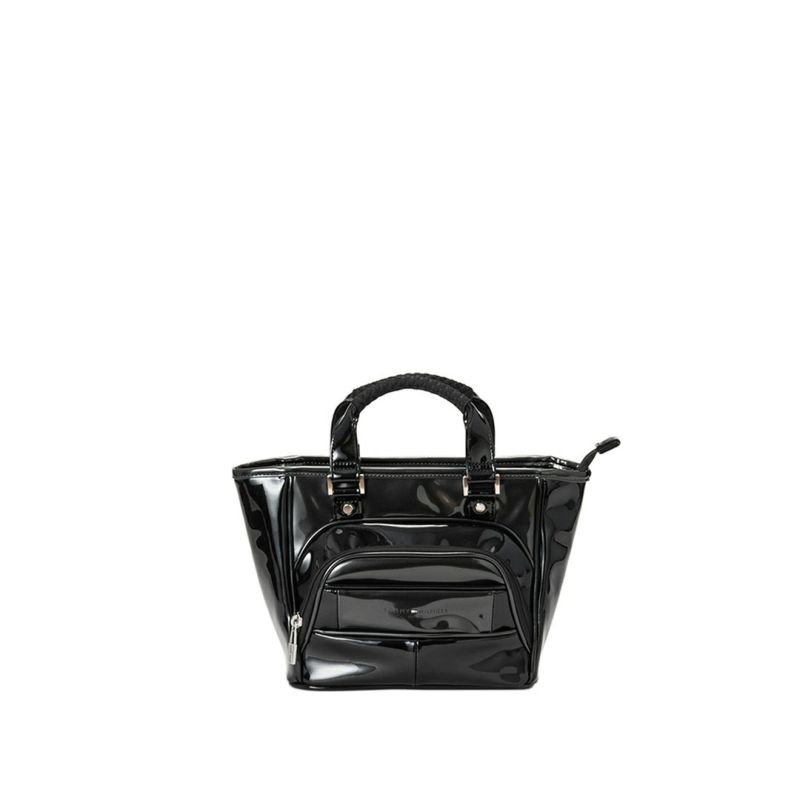 [トミーヒルフィガー]ラウンドバッグ エナメルスポーツ　ブラック