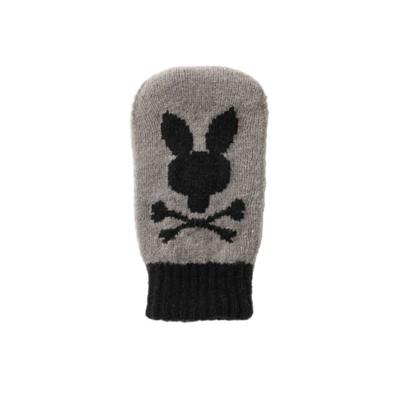 PsychoBunny ユニセックス メンズ レディース リバーシブルミトン 手袋 グレー