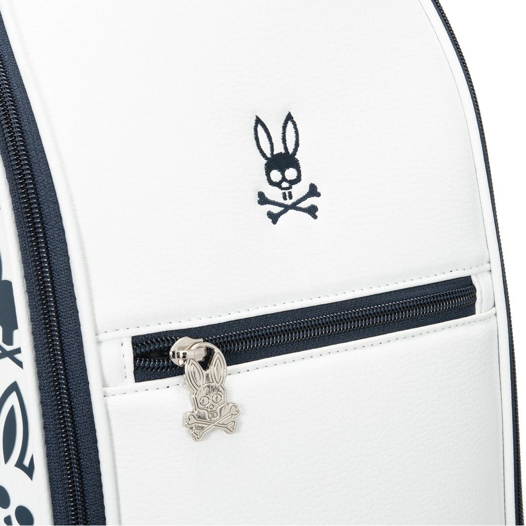 Psycho Bunny キャディバッグ ネイビー白 モノグラム デザイン Psycho Bunny キャディバッグ ネイビー白 モノグラム デザイン Psycho
