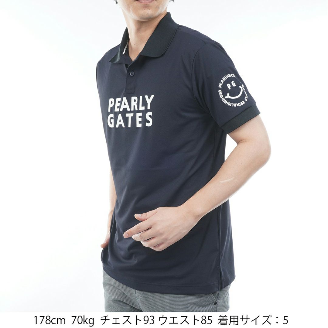 パーリーゲイツ PEARLY GATES メンズ PG is PG ハイゲージストレッチBOXカノコ半袖ポロシャツ (MENS) PAMA54M 詳細3