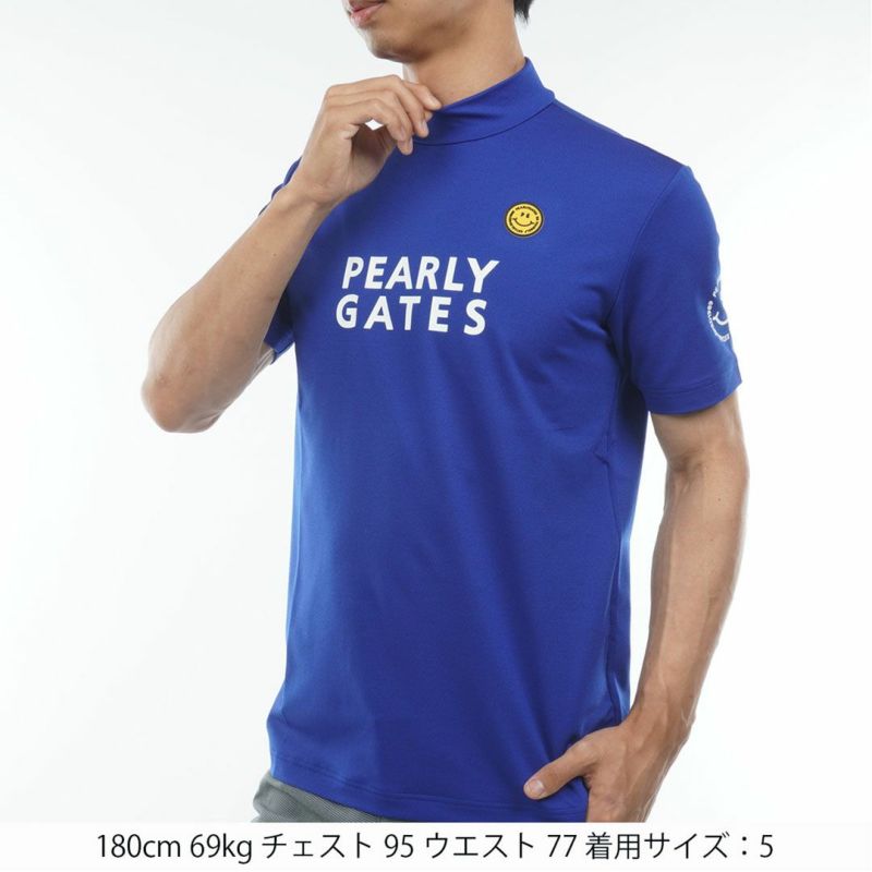PEARLY GATES メンズ ハイネックシャツ ブルー