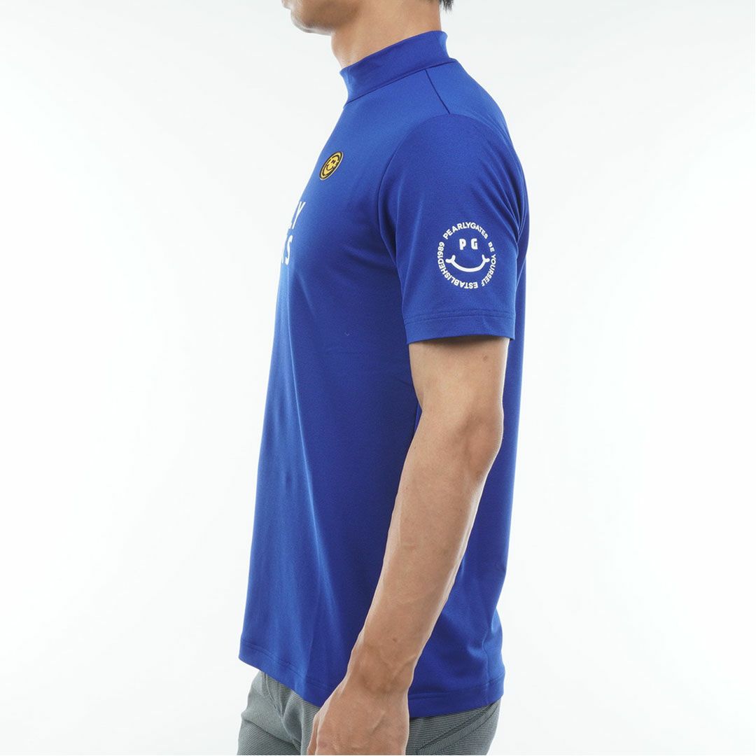 PEARLY GATES メンズ ハイネックシャツ ブルー