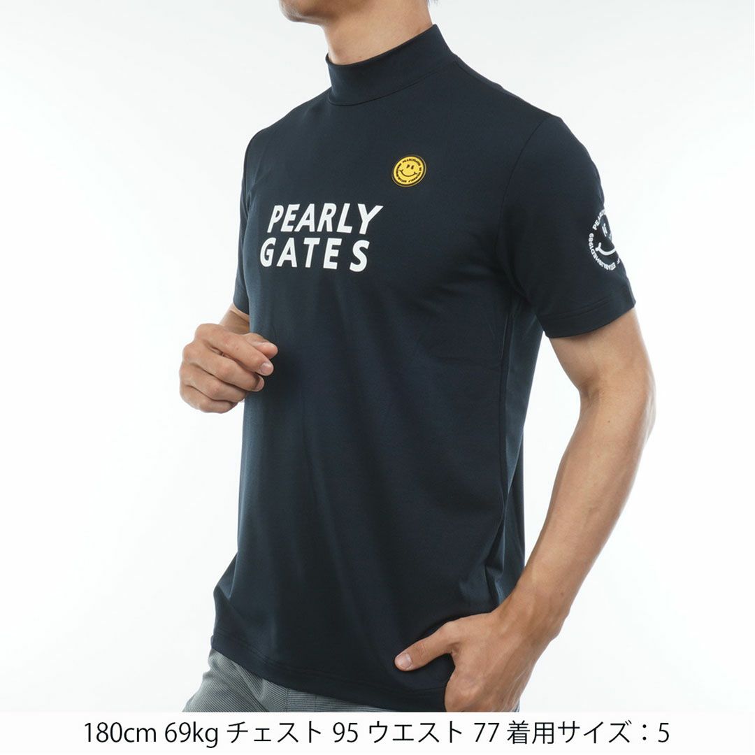 PEARLY GATES メンズ ハイネックシャツ ネイビー