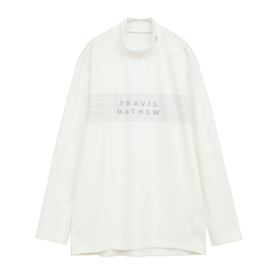 TRAVISMATHEW メンズ 長袖モックネックシャツ ホワイト