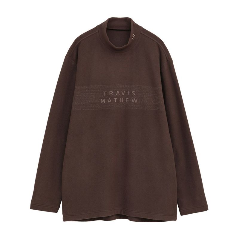 TRAVISMATHEW メンズ 長袖モックネックシャツ チョコ