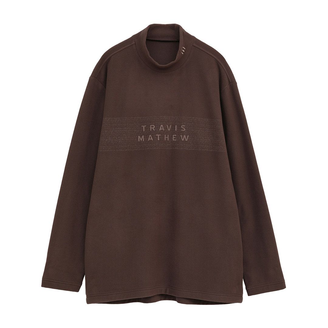 TRAVISMATHEW メンズ 長袖モックネックシャツ チョコ