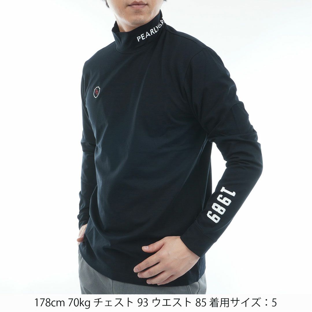 PEARLY GATES メンズ ハイネックシャツ ネイビー