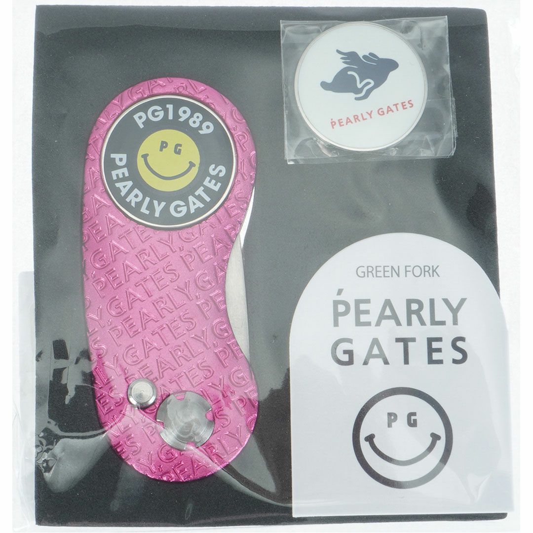 PEARLYGATES ﾕﾆｾｯｸｽ ｸﾞﾘｰﾝﾌｫｰｸ ﾏｰｶｰ  ﾋﾟﾝｸ