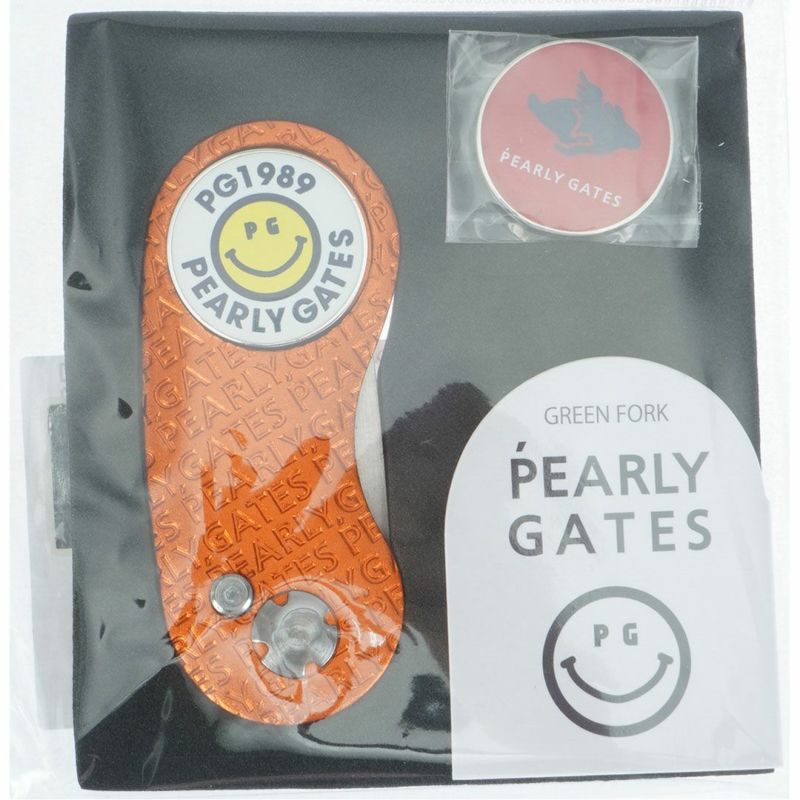 PEARLYGATES ﾕﾆｾｯｸｽ ｸﾞﾘｰﾝﾌｫｰｸ ﾏｰｶｰ  オレンジ