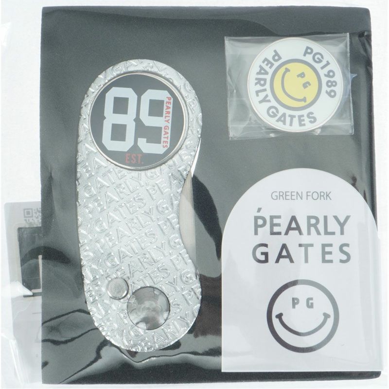PEARLYGATES ﾕﾆｾｯｸｽ ｸﾞﾘｰﾝﾌｫｰｸ ﾏｰｶｰ  シルバー