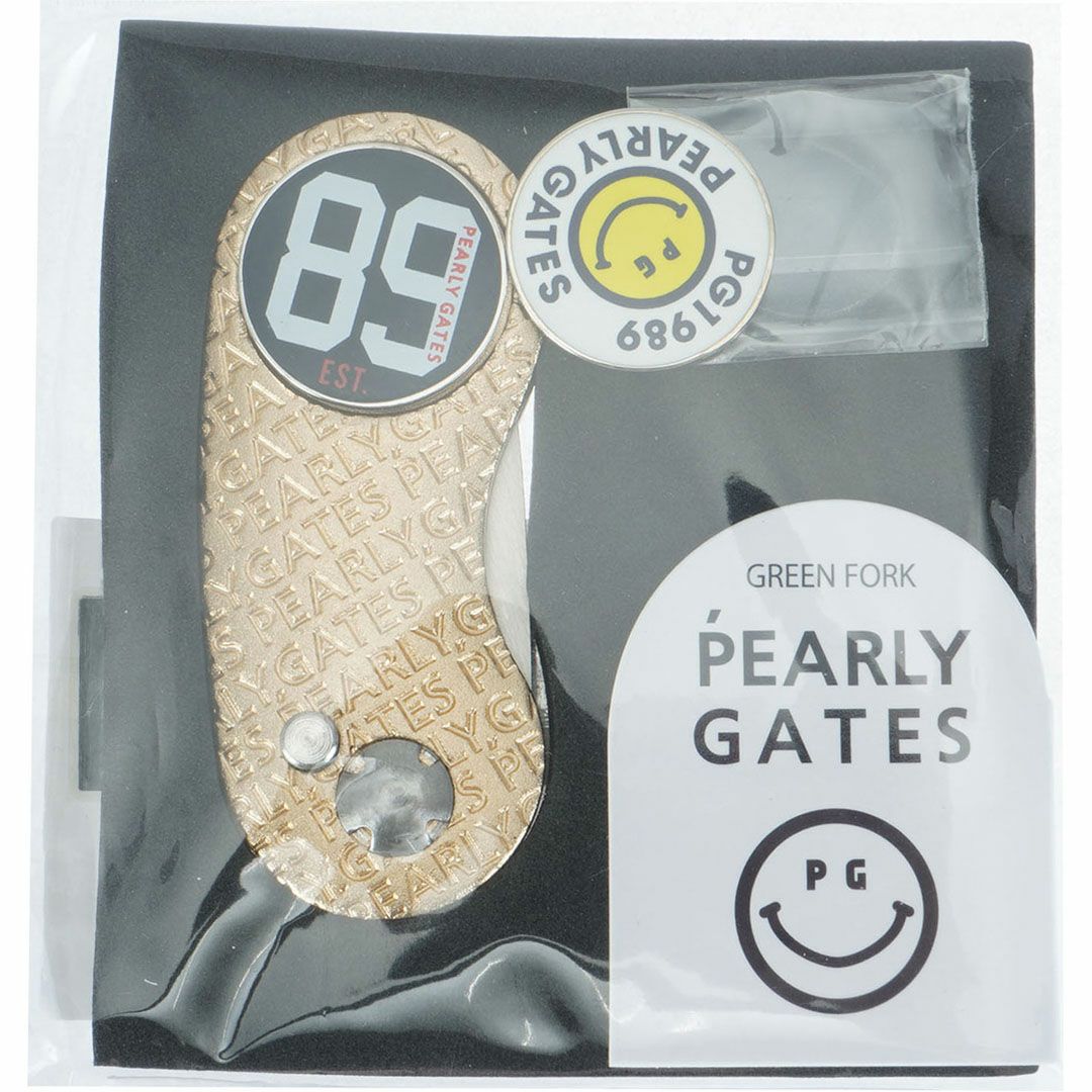 PEARLYGATES ﾕﾆｾｯｸｽ ｸﾞﾘｰﾝﾌｫｰｸ ﾏｰｶｰ  ゴールド