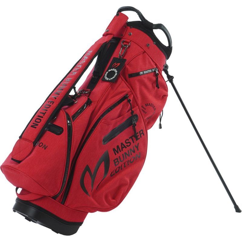 MASTER BUNNY EDITION キャディバッグ 赤黒 マスターバニーエディション]杢調Peスタンド式キャディバッグ