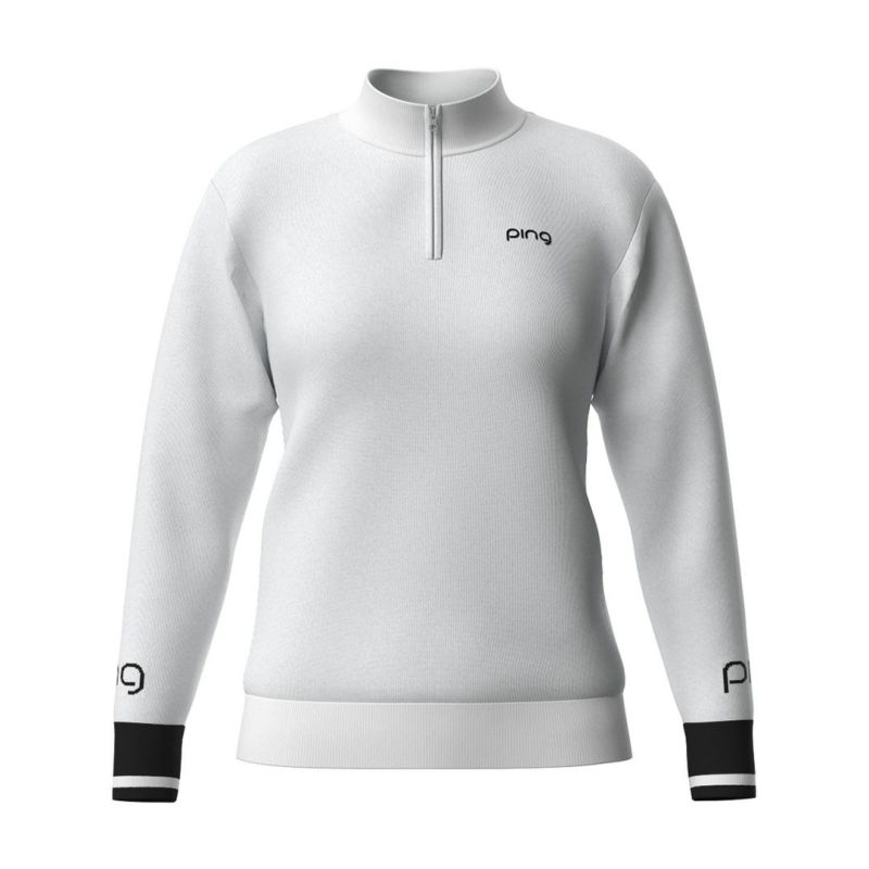 ピン アパレル PING APPAREL レディース 【PING APPAREL】ハーフジップ袖ロゴジャカードニット ＜LADIES LINE＞ (LADIES) PILA55J 詳細1